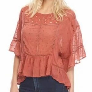FREE PEOPLE Beautiful Dreamer Boho Tuscan Top